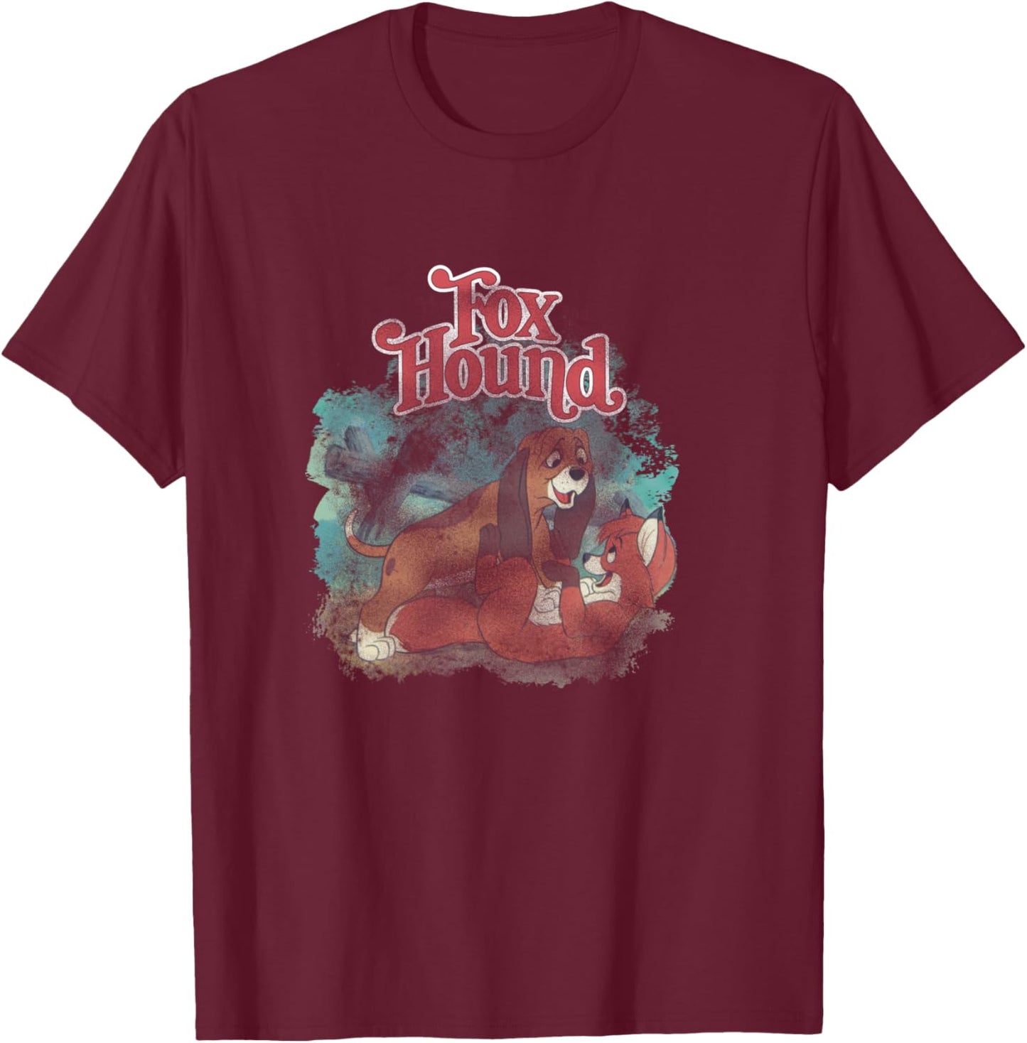 Disney The Fox and the Hound Vintage Classic Best Friends T-Shirt - T-Shirt | Maroon