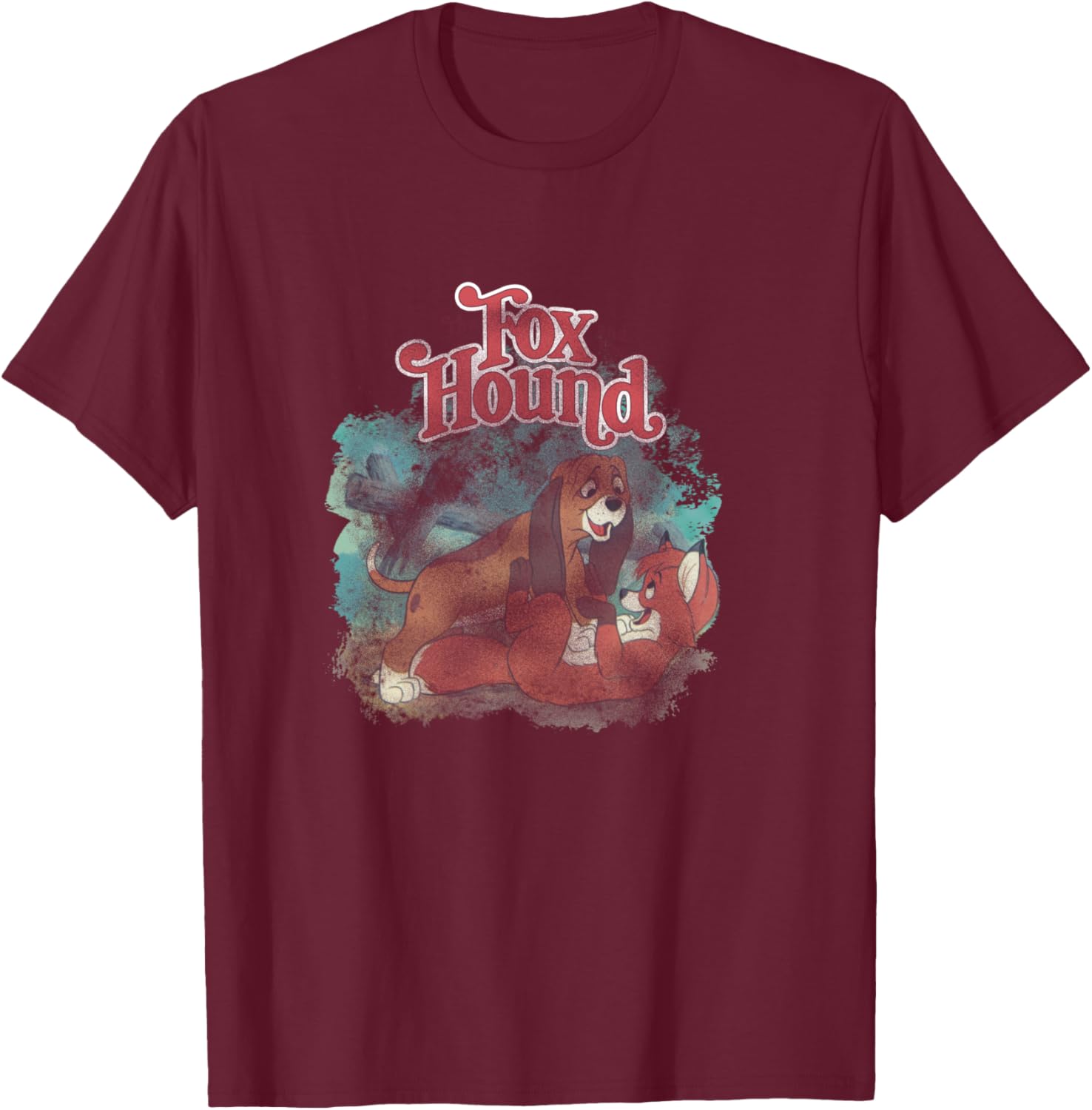Disney The Fox and the Hound Vintage Classic Best Friends T-Shirt - T-Shirt | Maroon
