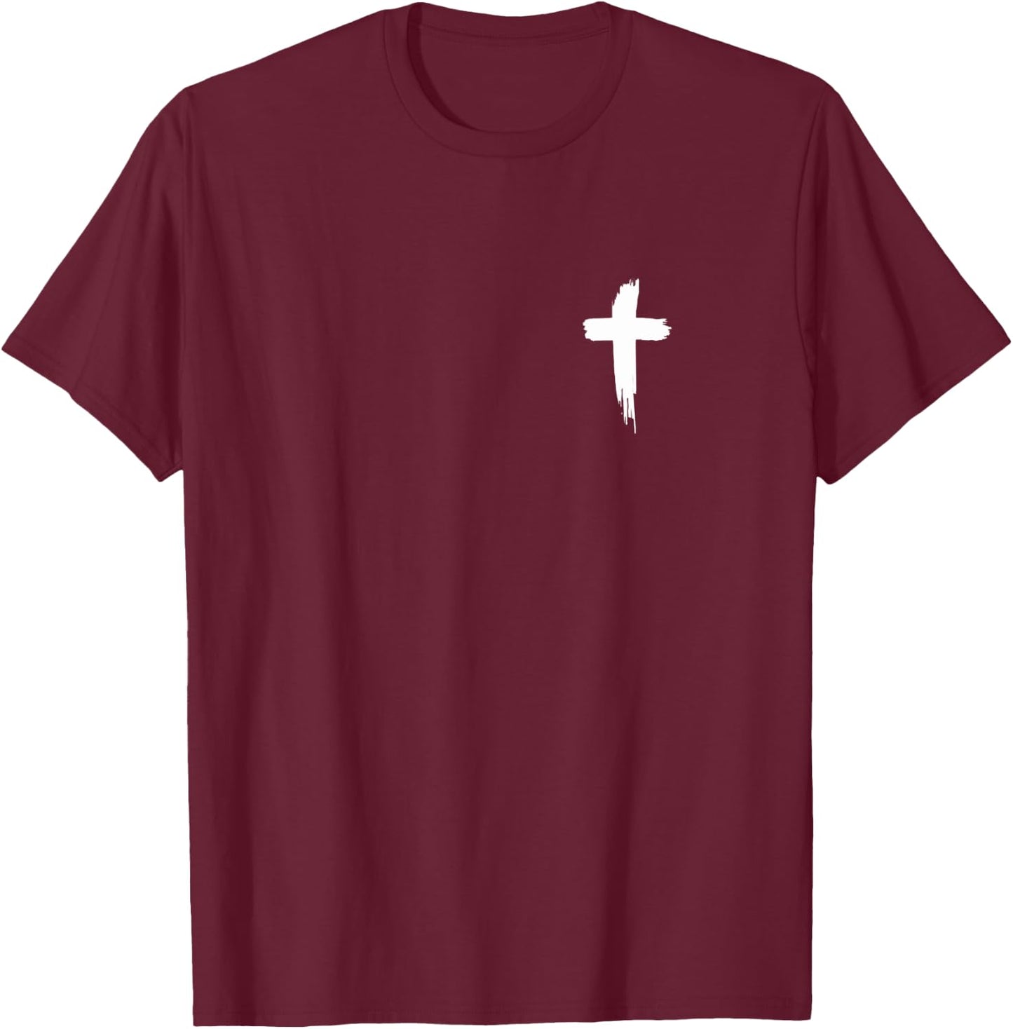 Jesus Saves John 3:16-17 Font and Back Print Christian T-Shirt - T-Shirt | Maroon
