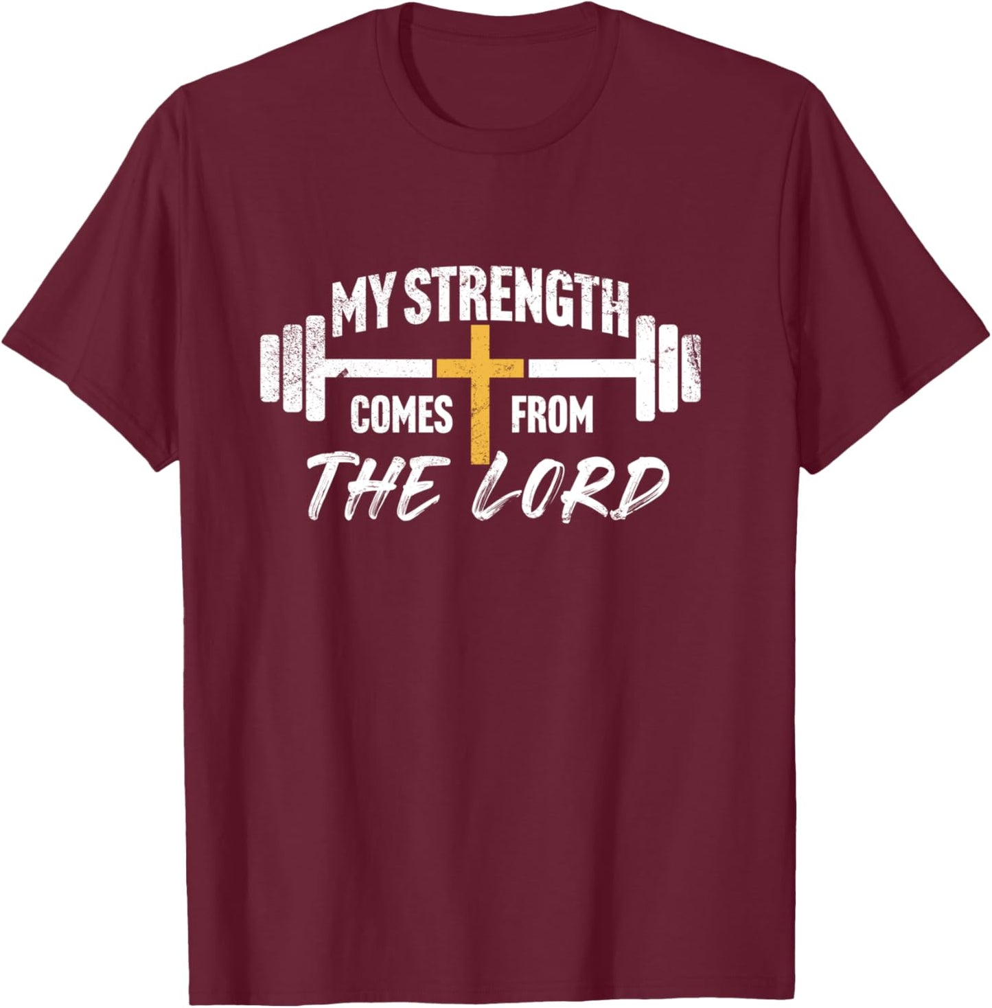 My Strength Christian Men Bible Verse Gym Workout T-Shirt - T-Shirt | Maroon