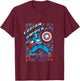Marvel Comics Retro Classic Captain America Comic Book Cover T-Shirt - T-Shirt | Maroon