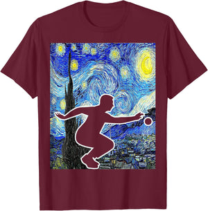 Bocce Starry Night Bocce Player Petanque Lover T-Shirt - T-Shirt | Maroon