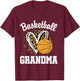 Basketball Grandma Leopard Heart T-Shirt - T-Shirt | Maroon
