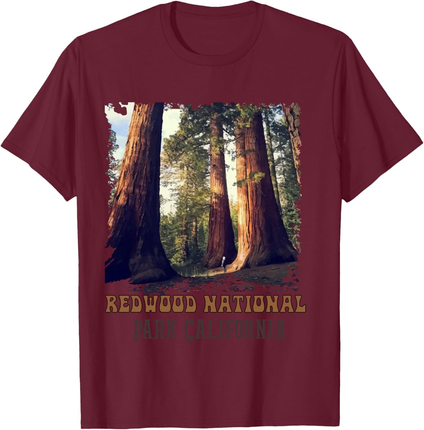 Humboldt Redwoods Retro US California state Vintage parks T-Shirt - T-Shirt | Maroon