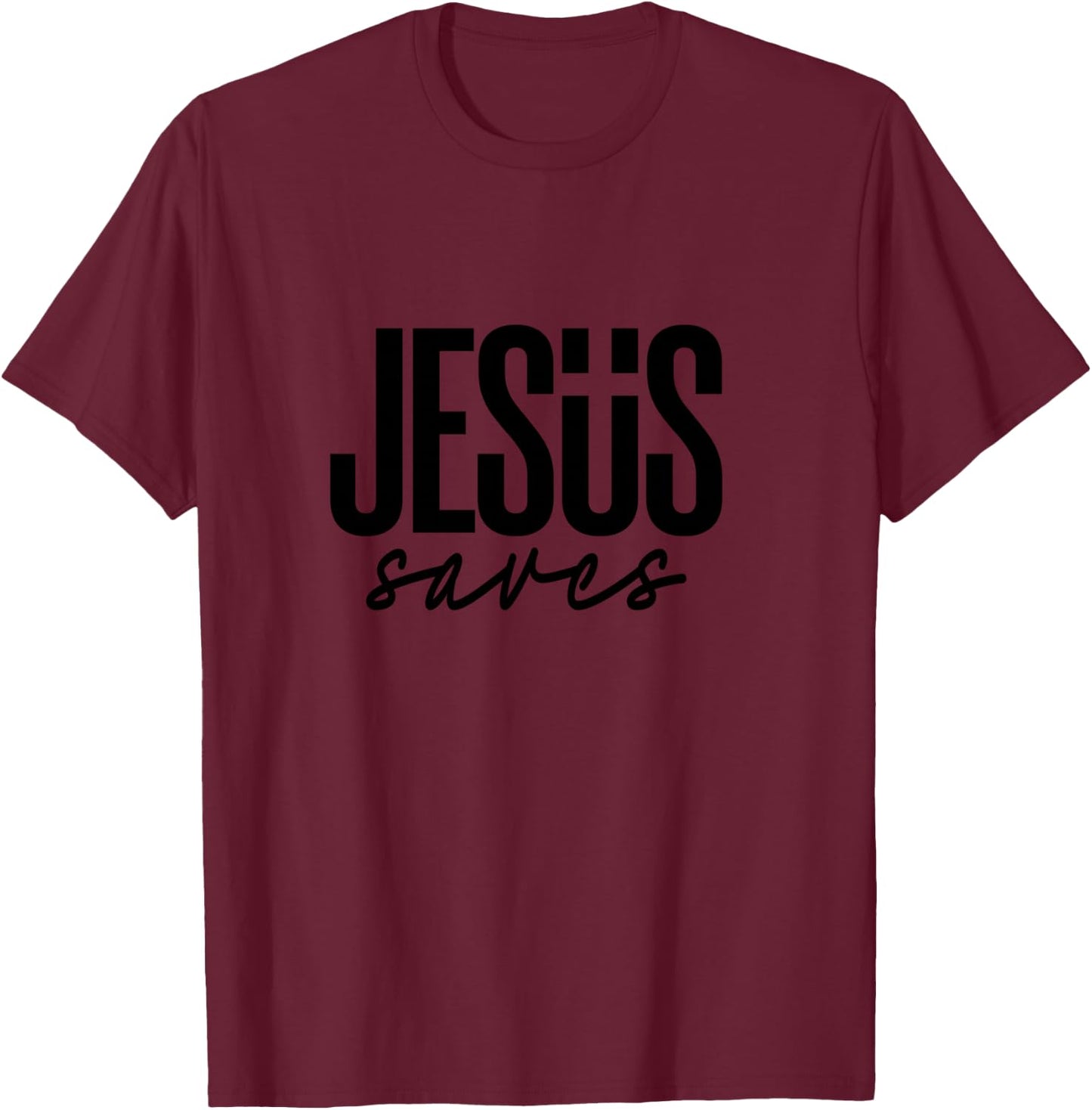 JESUS saves T-Shirt - T-Shirt | Maroon