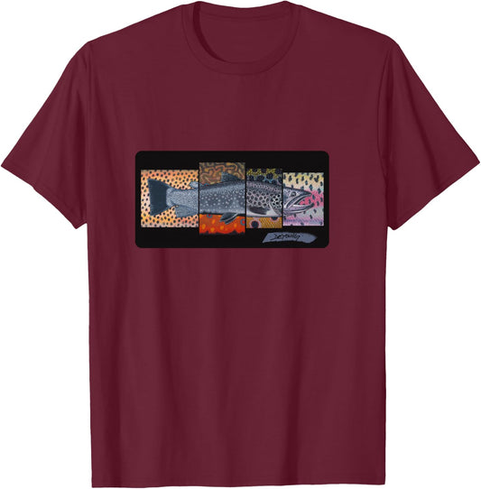 Cutthroat and Trout Fish Species Derek DeYoung T-Shirt - T-Shirt | Maroon