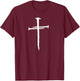 Christian Jesus Nail Cross T-Shirt - T-Shirt | Maroon
