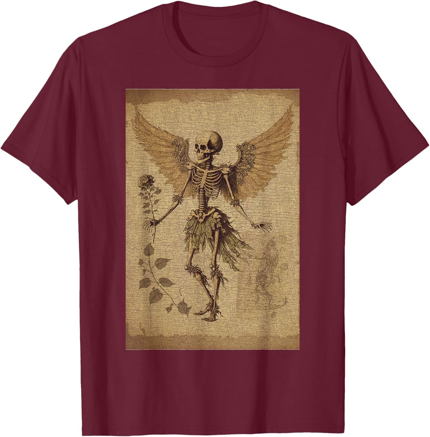 Fairy Grunge Fairycore Aesthetic Skeleton Butterfly Gothic T-Shirt - T-Shirt | Maroon