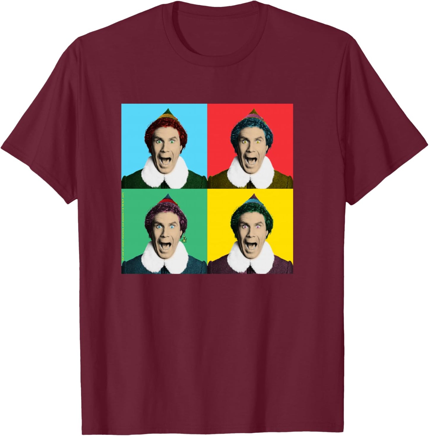 Elf Movie Buddy Pop Art Christmas Movie T-Shirt - T-Shirt | Maroon