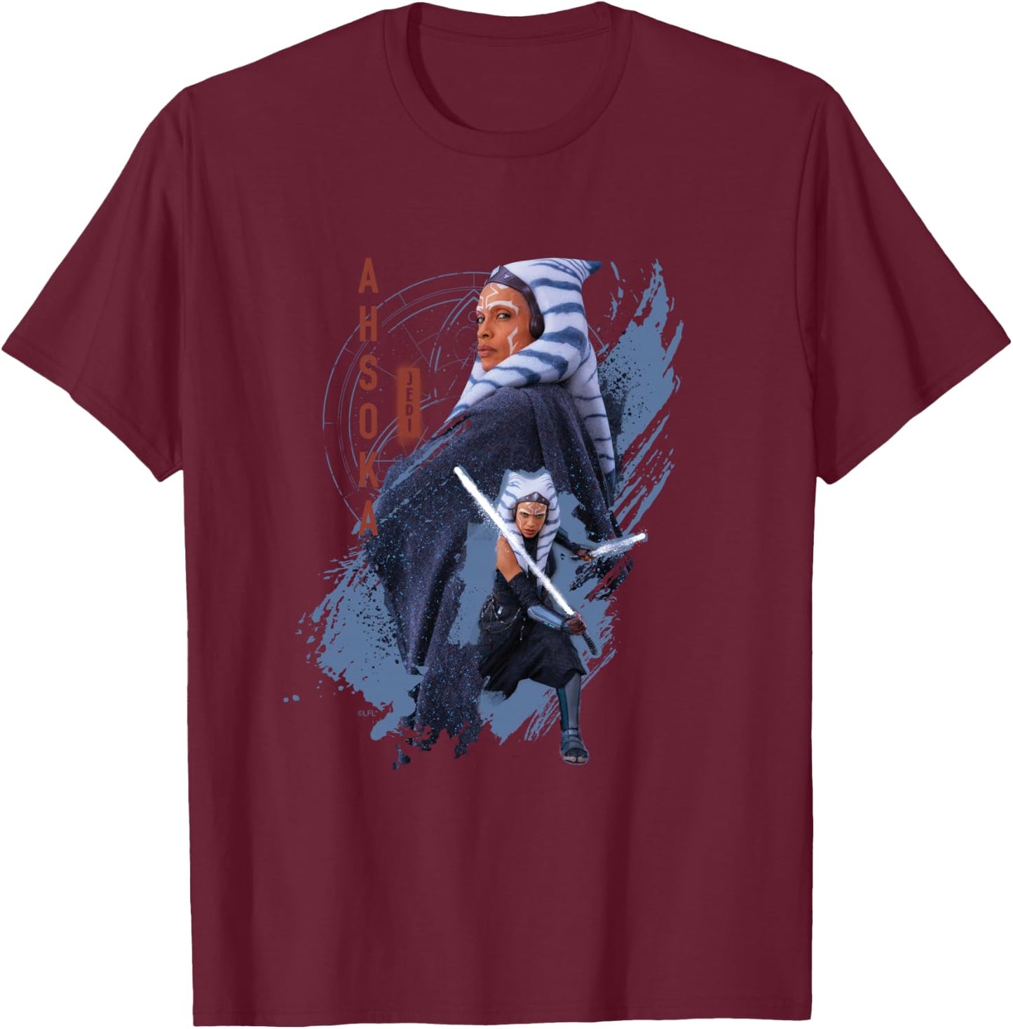 Star Wars Ahsoka Tano Jedi Ready Disney+ T-Shirt - T-Shirt | Maroon