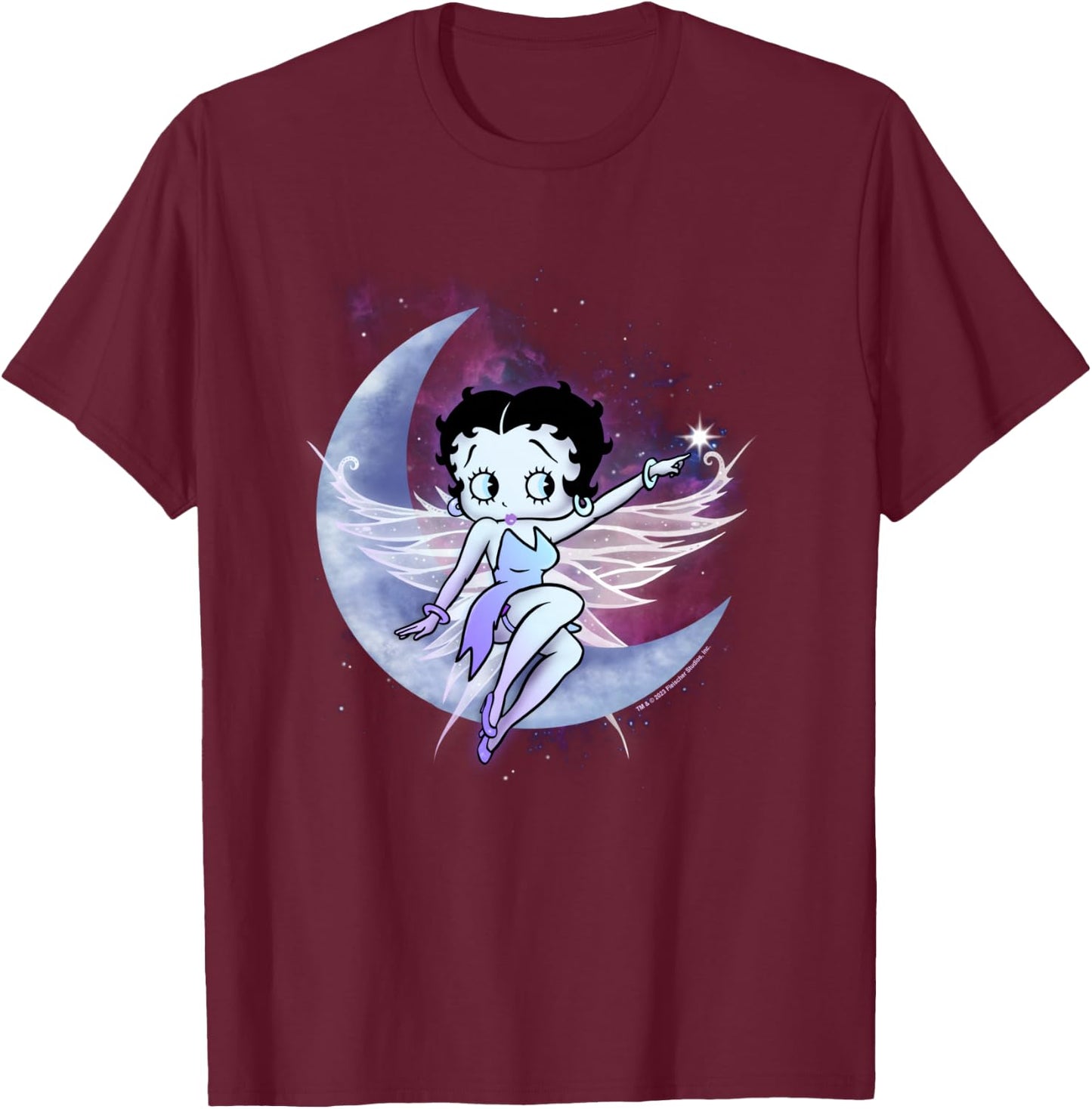 Betty Boop Moon and Star Fairy T-Shirt - T-Shirt | Maroon