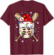 Baseball Snowman Balls Snow Christmas Xmas Women T-Shirt - T-Shirt | Maroon