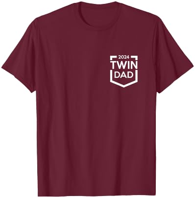 Twin Dad Est 2024 Twin Dad To Be Gifts New Daddy III T-Shirt - T-Shirt | Maroon