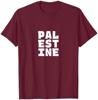 Palestine Souvenir - Palestinian Pride Letter Box Word Art T-Shirt - T-Shirt | Maroon