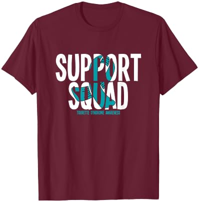 Support Squad Tourette Syndrome Awareness T-Shirt - T-Shirt | Maroon
