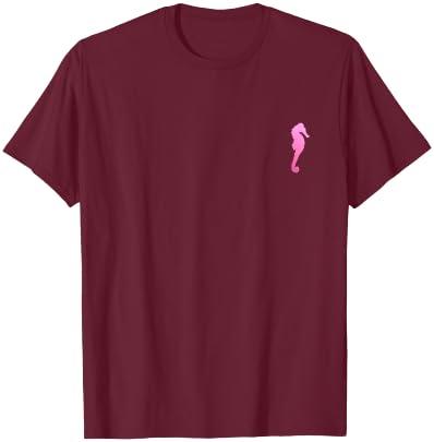 Seahorse Pink Vintage Beach Vacation Sea Horse Ocean Animal T-Shirt - T-Shirt | Maroon
