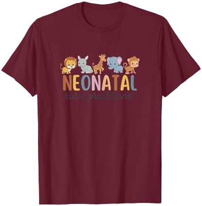 Women Neonatal Nurse Practitioner Safari Animals Neonatal NP T-Shirt - T-Shirt | Maroon