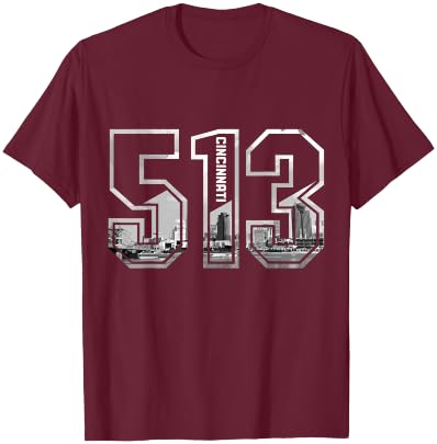 Cincinnati Ohio 513 Area Code Pride Vintage T-Shirt - T-Shirt | Maroon