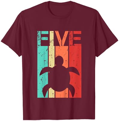 Turtle 5 Birthday Boy Girl Turtle 5 Year Old T-Shirt - T-Shirt | Maroon