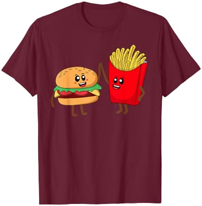 Cool Hamburger Women French Fries Burger Lover T-Shirt - T-Shirt | Maroon