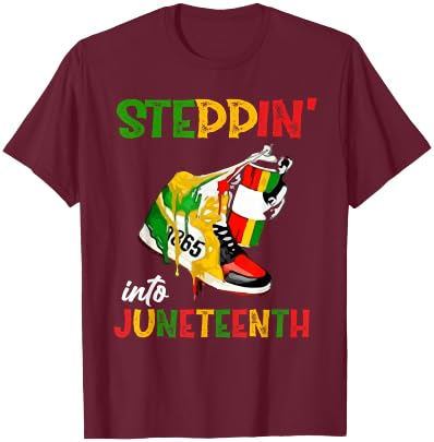 Stepping Into Juneteenth 1865 pride black African American T-Shirt - T-Shirt | Maroon