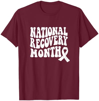 Warrior National Recovery month Addiction Recovery Awareness T-Shirt - T-Shirt | Maroon
