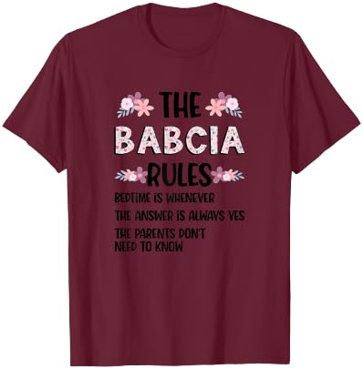 Babcia Grandma Rules Babcia Grandmother T-Shirt - T-Shirt | Maroon