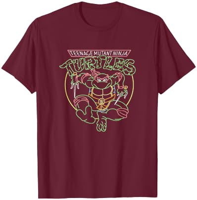 Teenage Mutant Ninja Turtles Raphael Neon Sign Ninja Mode T-Shirt - T-Shirt | Maroon
