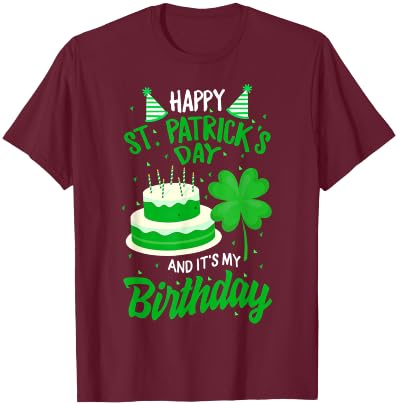 St Patricks Day Yes It's My Birthday Bday Happy Saint paddys T-Shirt - T-Shirt | Maroon