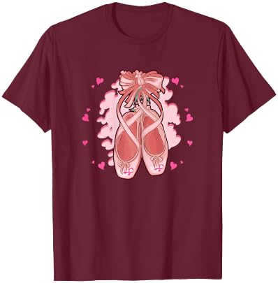 Ballerina Shoes Ballet Dancers Breast Cancer Awareness T-Shirt - T-Shirt | Maroon