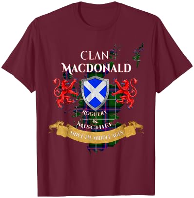MacDonald Scottish Family Clan Middle Ages Mischief T-Shirt - T-Shirt | Maroon