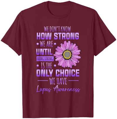 Lupus Awareness Shirt Funny Daisy in May We Wear Purple T-Shirt - T-Shirt | Maroon