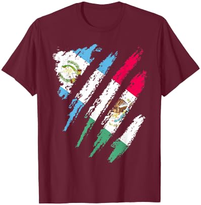 Guatemala Flag Mexico Grown Patriot Country Stripes T-Shirt - T-Shirt | Maroon