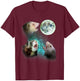 Three Ferrets Howl At Moon 3 Wolfs Wolves - Funny Parody T-Shirt - T-Shirt | Maroon