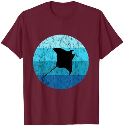 Manta Stingray Retro Vintage Ocean Sea Creatures T-Shirt - T-Shirt | Maroon