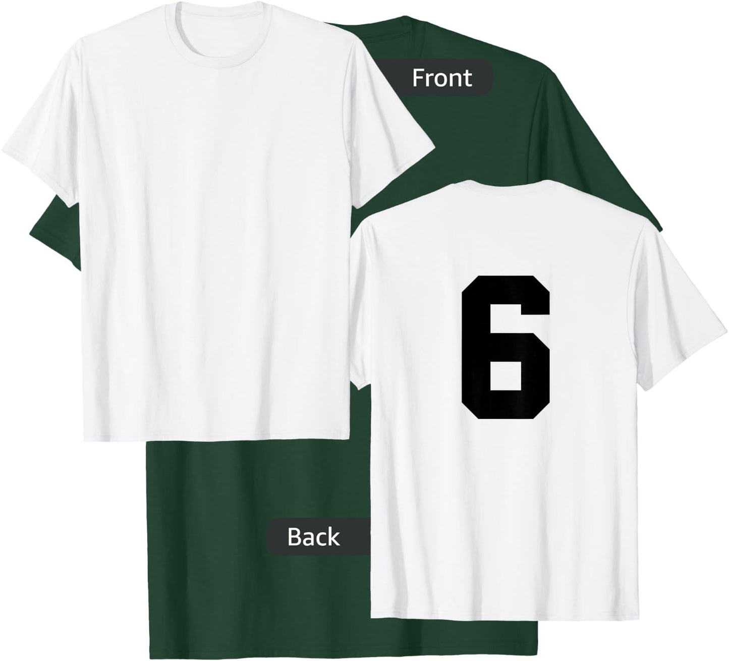 Number 6 (on Back) Sports Team Jersey Number T-Shirt - T-Shirt | Forest