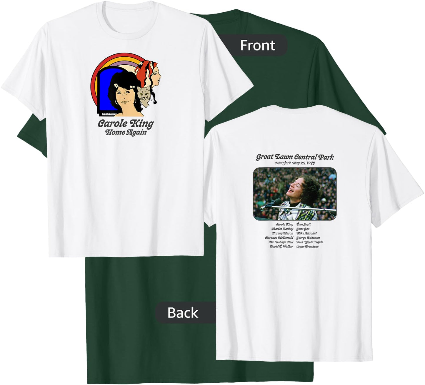 Carole King Home Again Tour 1973 T-Shirt - T-Shirt | Forest