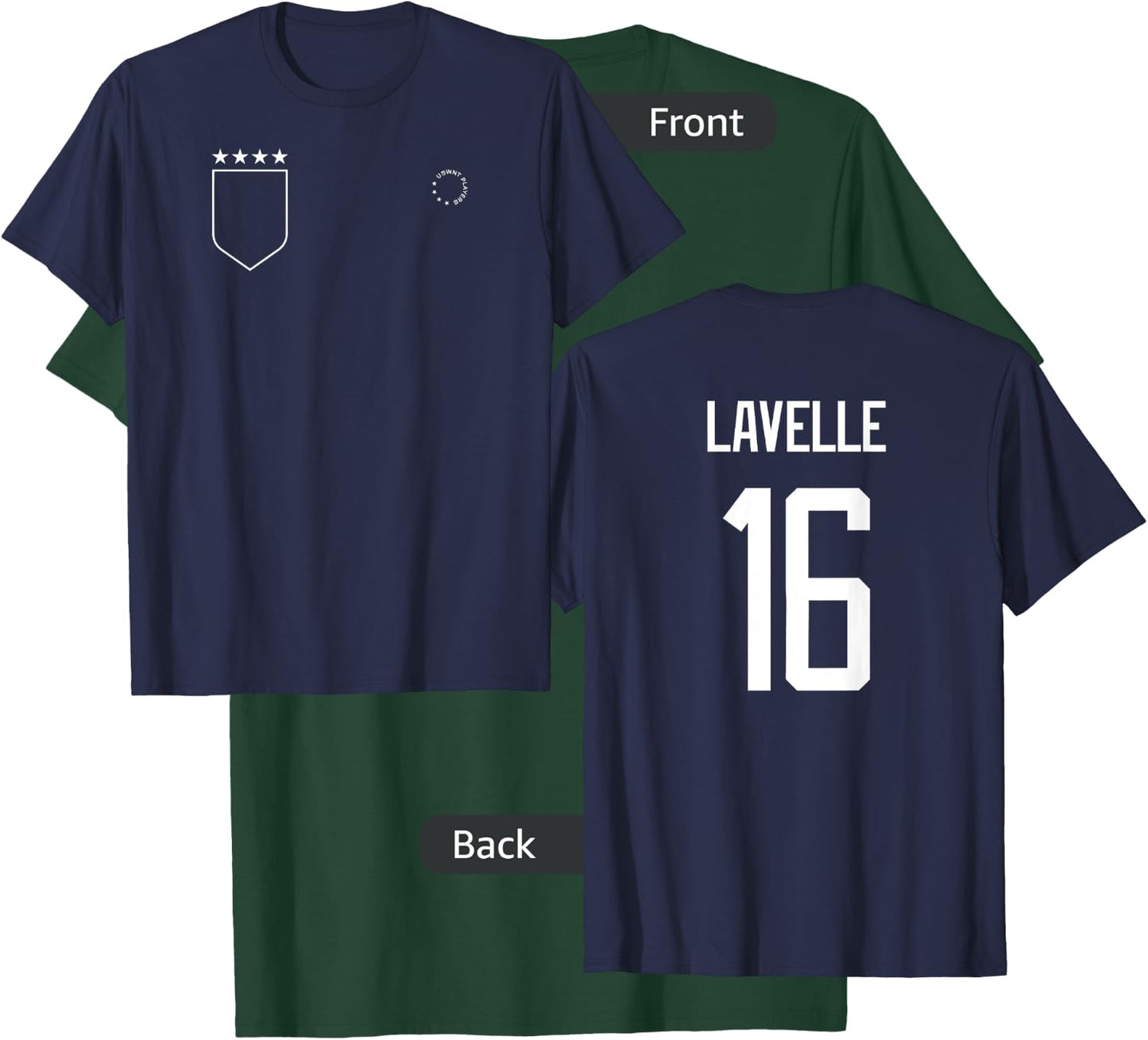 Rose Lavelle: Name & Number on Back - USWNT Soccer T-Shirt - T-Shirt | Forest