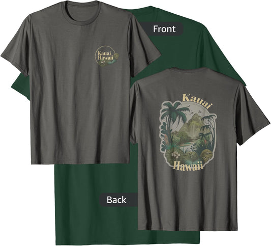 Best Hawaiian Gifts Ideas Kauai Tropical Vintage Hawaiian Women's Grey Classic Fit Short Sleeve Small T-Shirt - T-Shirt | Forest