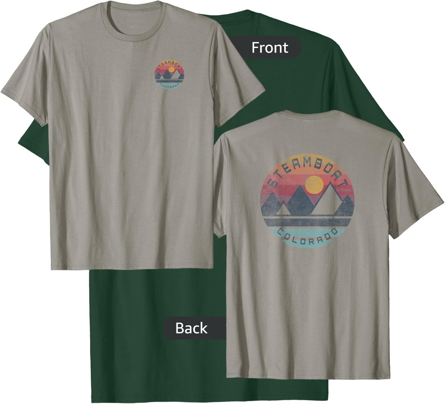 Steamboat, Colorado Mountain Graphic T-Shirt - T-Shirt | Forest