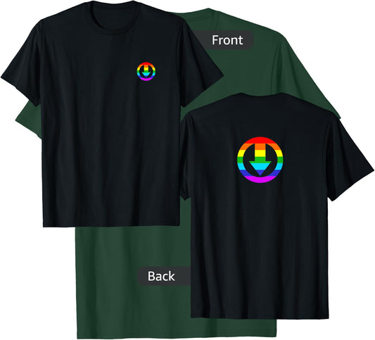 Men's Subtle Chastity Cage Logo with Rainbow Design T-Shirt - T-Shirt | Forest
