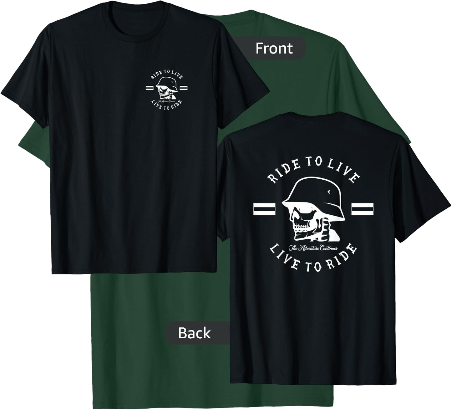 Live to Ride Motorcycle Chopper Bobber Dyna Softail T-Shirt - T-Shirt | Forest