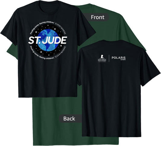 St. Jude "Finding Cures. Saving Children. EVERYWHERE" Globe T-Shirt - T-Shirt | Forest
