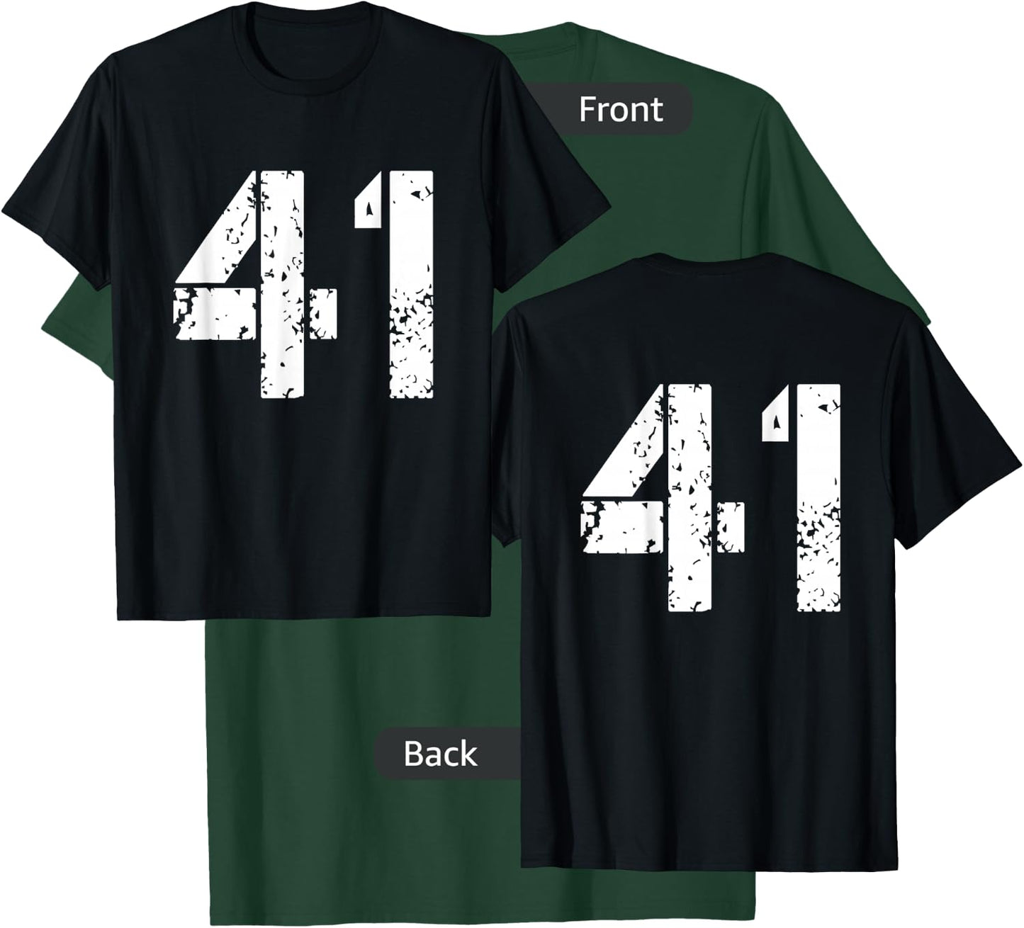 Number 41 Front + Back Varsity Team - 41th Birthday T-Shirt - T-Shirt | Forest