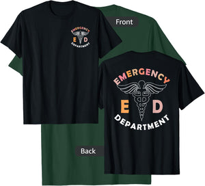 Emergency Department (Front And Back), ER Healthcare Nursing T-Shirt - T-Shirt | Forest