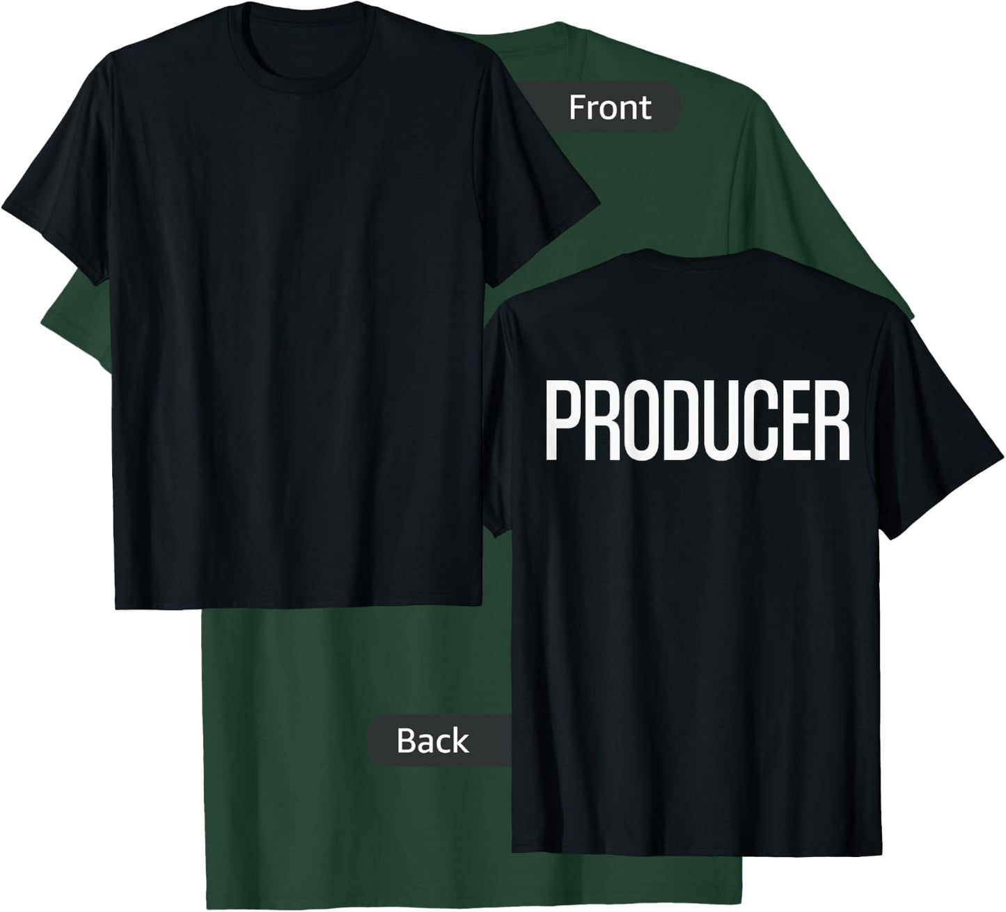 Bold Producer Text PRINT ON BACK | Film Crew T-Shirt - T-Shirt | Forest