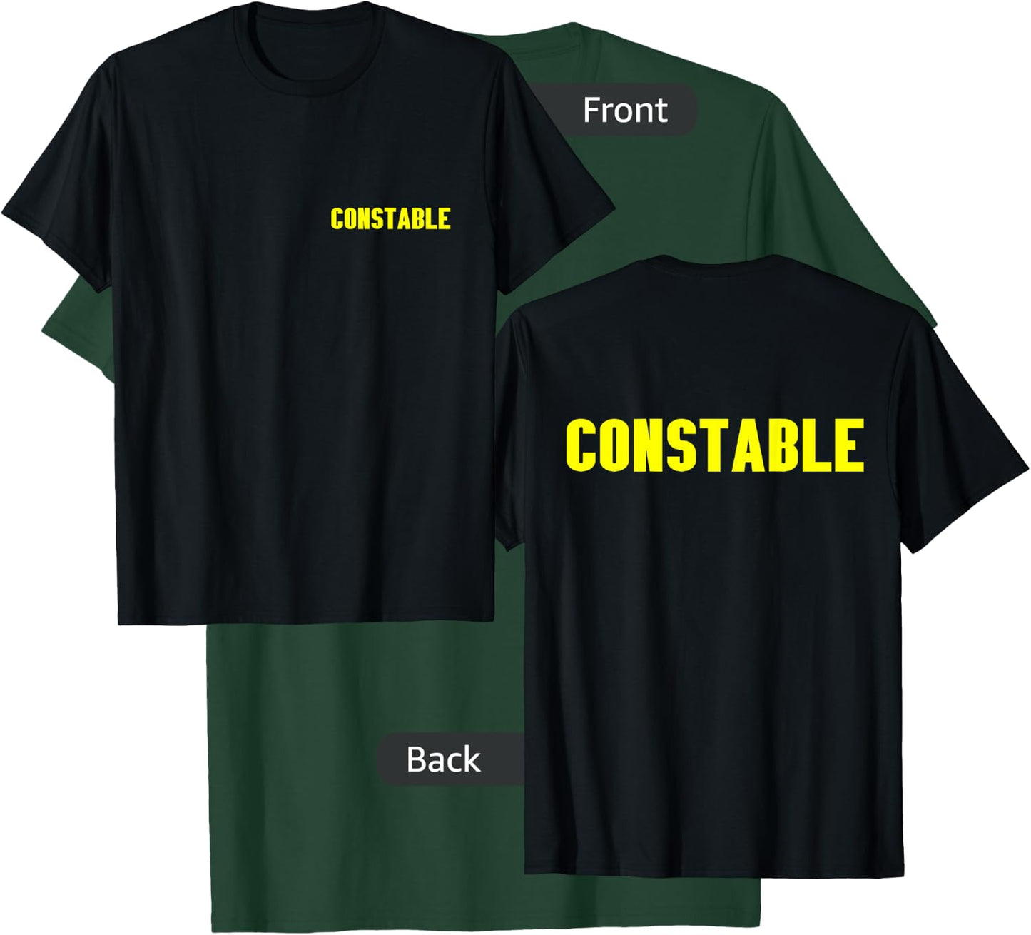 Constable YELLOW FRONT AND BACK PRINT Both Sides On Duty T-Shirt - T-Shirt | Forest