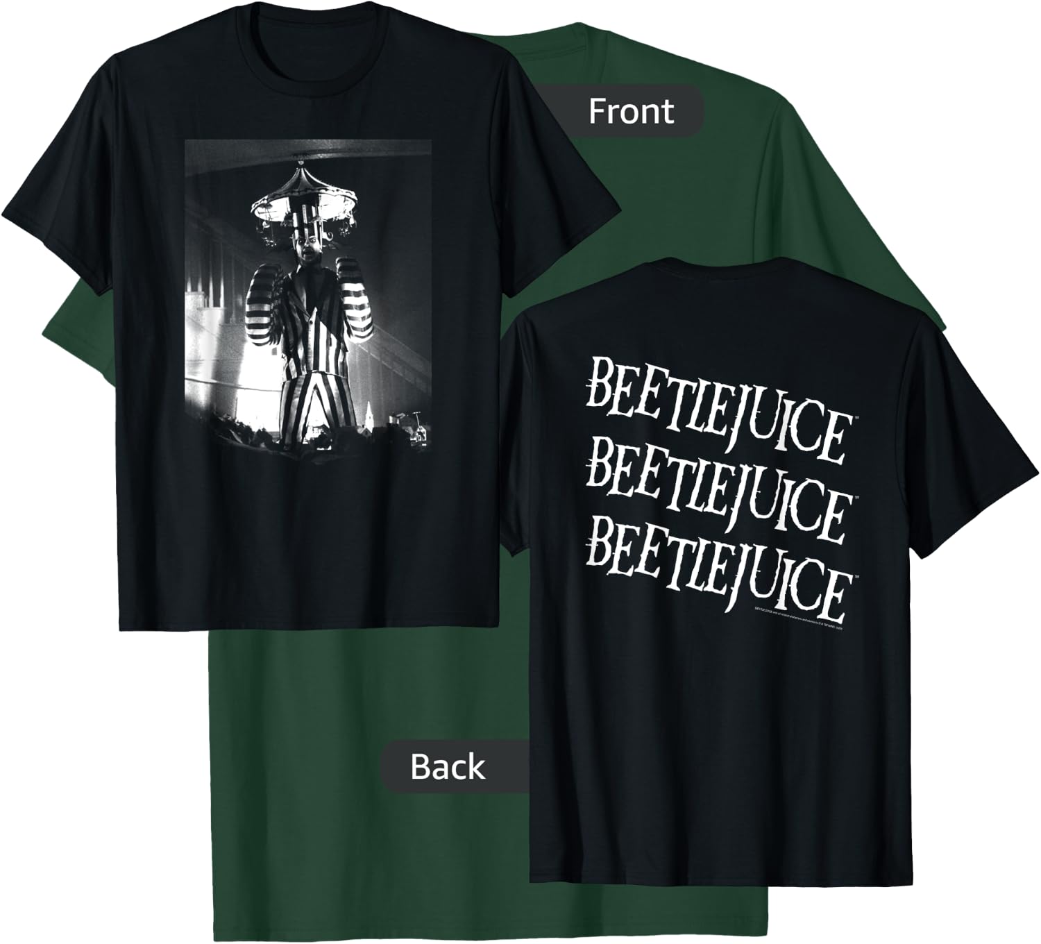 Beetlejuice Black and White Circus Photo Movie T-Shirt - T-Shirt | Forest