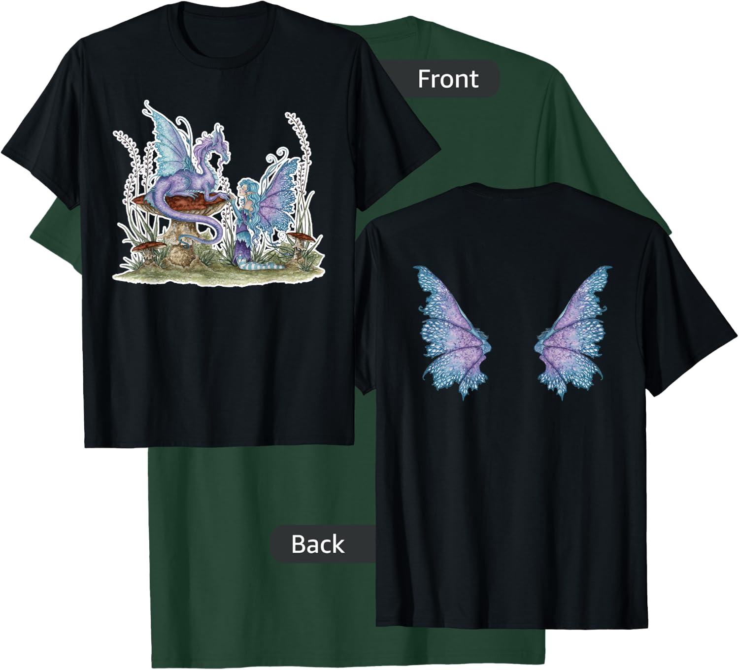 Amy Brown Companions Fairy & Dragon T-Shirt - T-Shirt | Forest