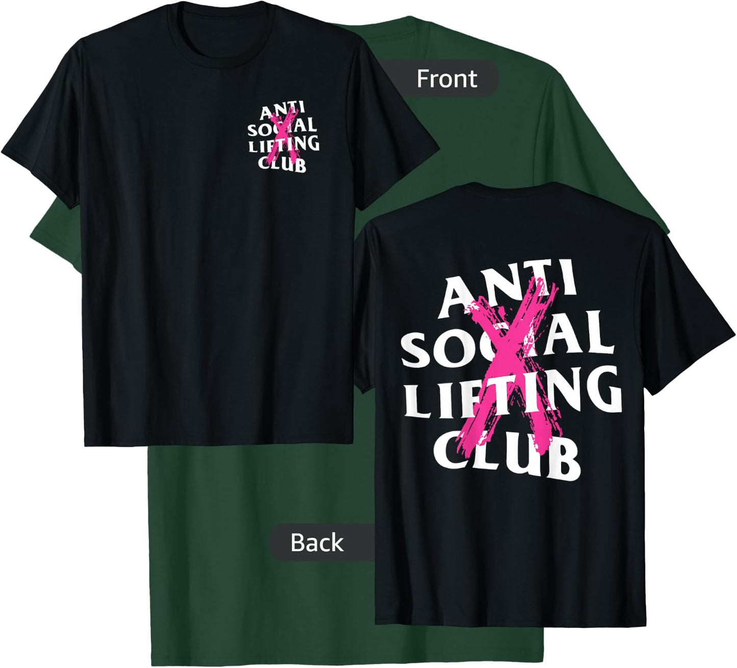 Anti Social Lifting Club: Canceled Pink (Front + Back) T-Shirt - T-Shirt | Forest